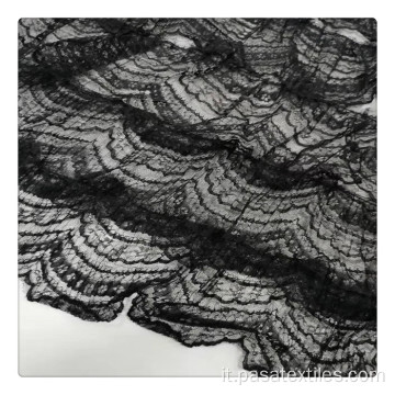 Abiti da sposa Fabrics Ruffle Tulle Feather Tasto tessuto Black Lace Cucitura